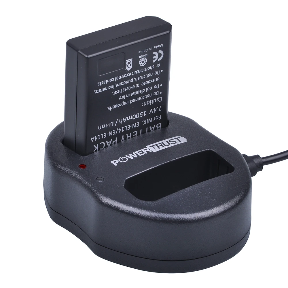 

1x 1500mAh EN-EL14 EN EL14A EL14A EL14 Battery + Dual USB Charger for Nikon D5200 D3100 D3200 D5100 P7000 P7100 P7700 camera