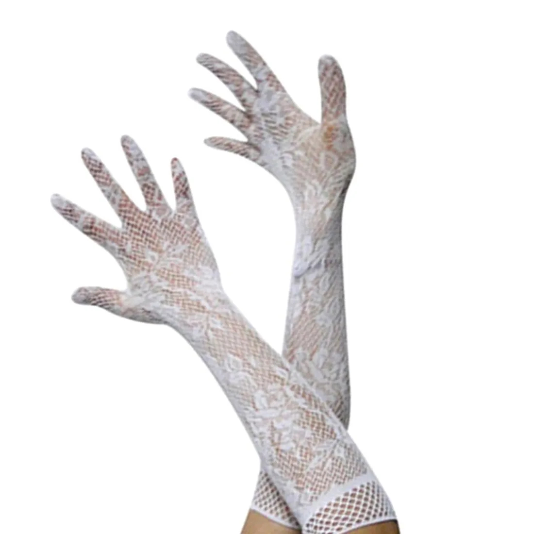 Элегантные сетчатые перчатки в стиле бурлеск для выпускного вечера, женские сексуальные эластичные кружевные перчатки, Необычные кружевные перчатки длиной до локтя - Цвет: 3