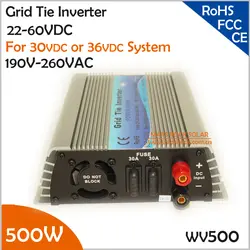 Акция! 500 Вт 22-50vdc 190-260vac сетевой Micro Инвертор работает для 30 В или 36 В солнечной энергии системы или системы ветра