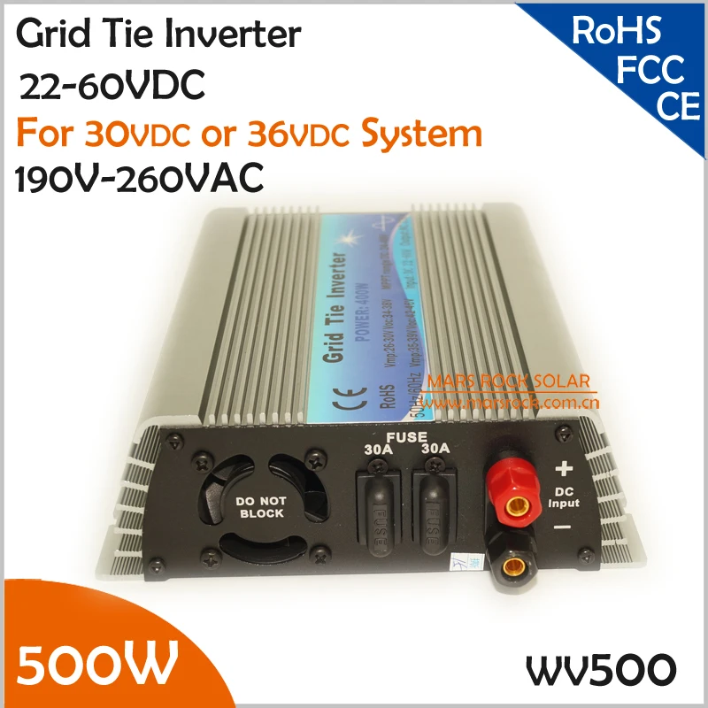 

Promotion!!! 500W 22-50VDC 190-260VAC grid tie micro inverter working for 30V or 36V solar power system or wind system