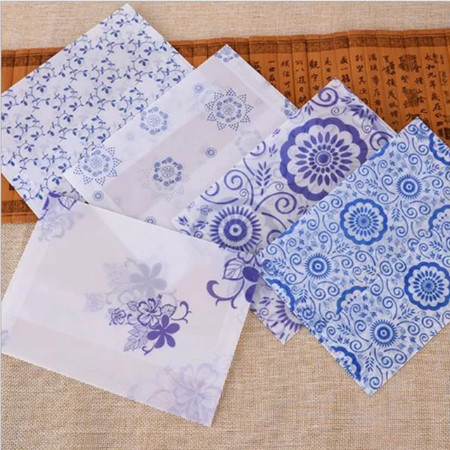 $13.14 50pcs 17.5x12.5cm Chinese classical style envelopes printed with lovely ink paintings antique stationery gifts 19 colors