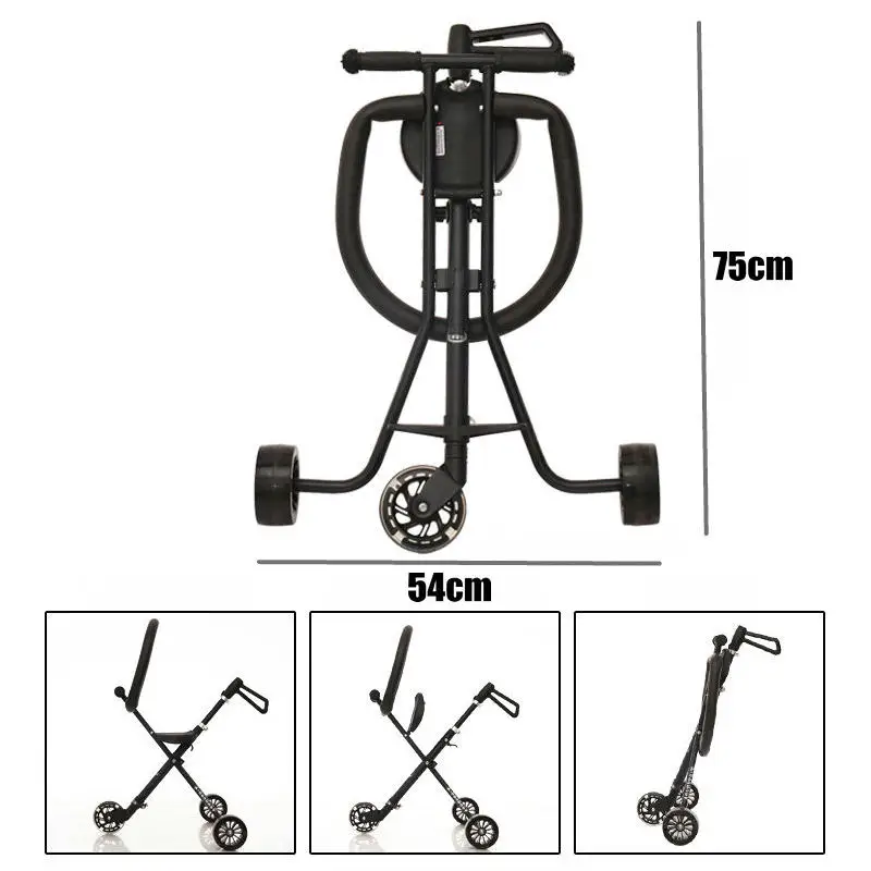 Детская коляска из высокоуглеродистой стали, легкая детская коляска 2,8 кг с расширенным колесом, сложенный детский трехколесный велосипед можно взять на самолет