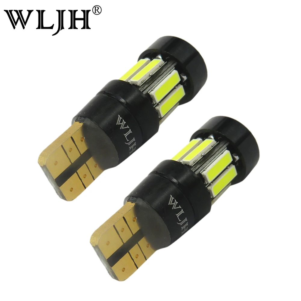 

WLJH 2x Error Free T10 W5W 10-7020SMD Auto Car LED Lamp Motorcycle Interior LightDome Reading License Clearance Parking Bulb