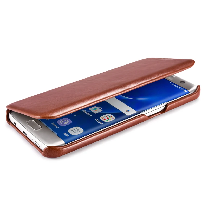 Оригинальный бренд Роскошный футляр из натуральной кожи для samsung Galaxy S7 край