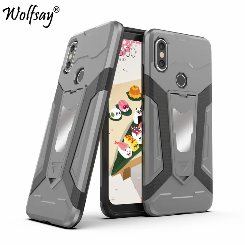 Xiaomi Mi A2 Case 6X Cover Armor Magnetic Car Holder For Hard Silicone Wolfsay |