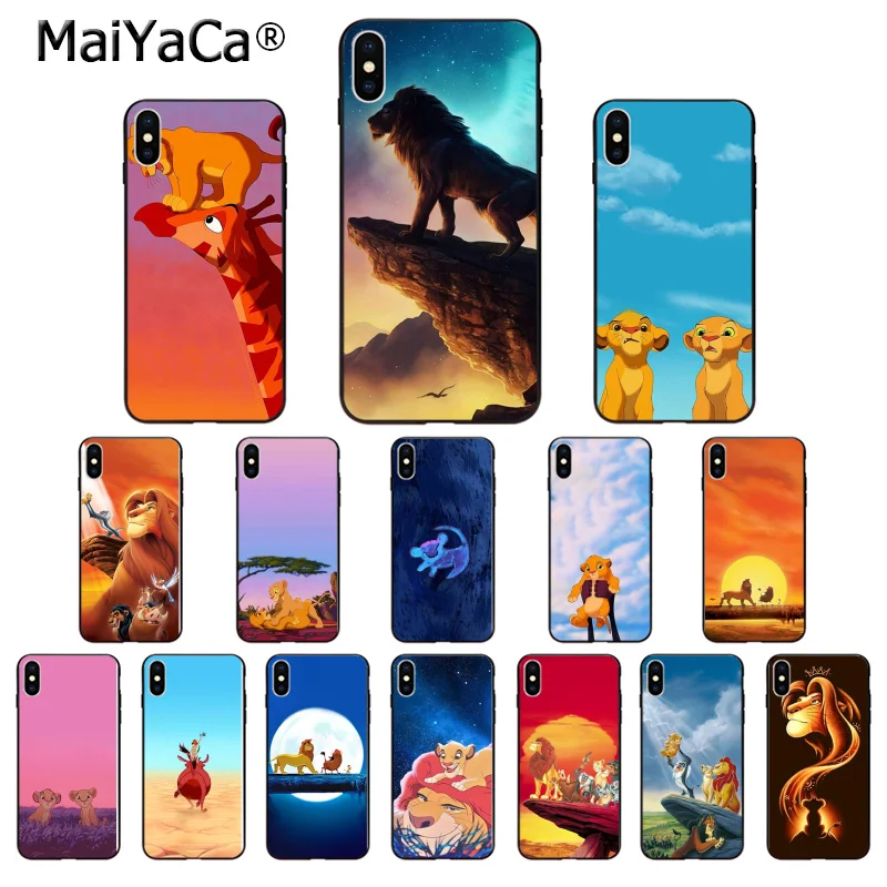 Мягкий силиконовый черный чехол MaiYaCa The Lion King для Apple iPhone 8 7 6 6S Plus X XS MAX 5 5S SE XR |
