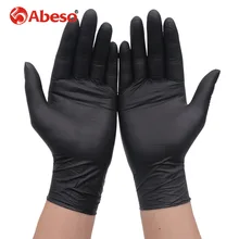 100 шт многофункциональные удобные одноразовые резиновые перчатки черные толстые Duable бытовые водонепроницаемые промышленные перчатки