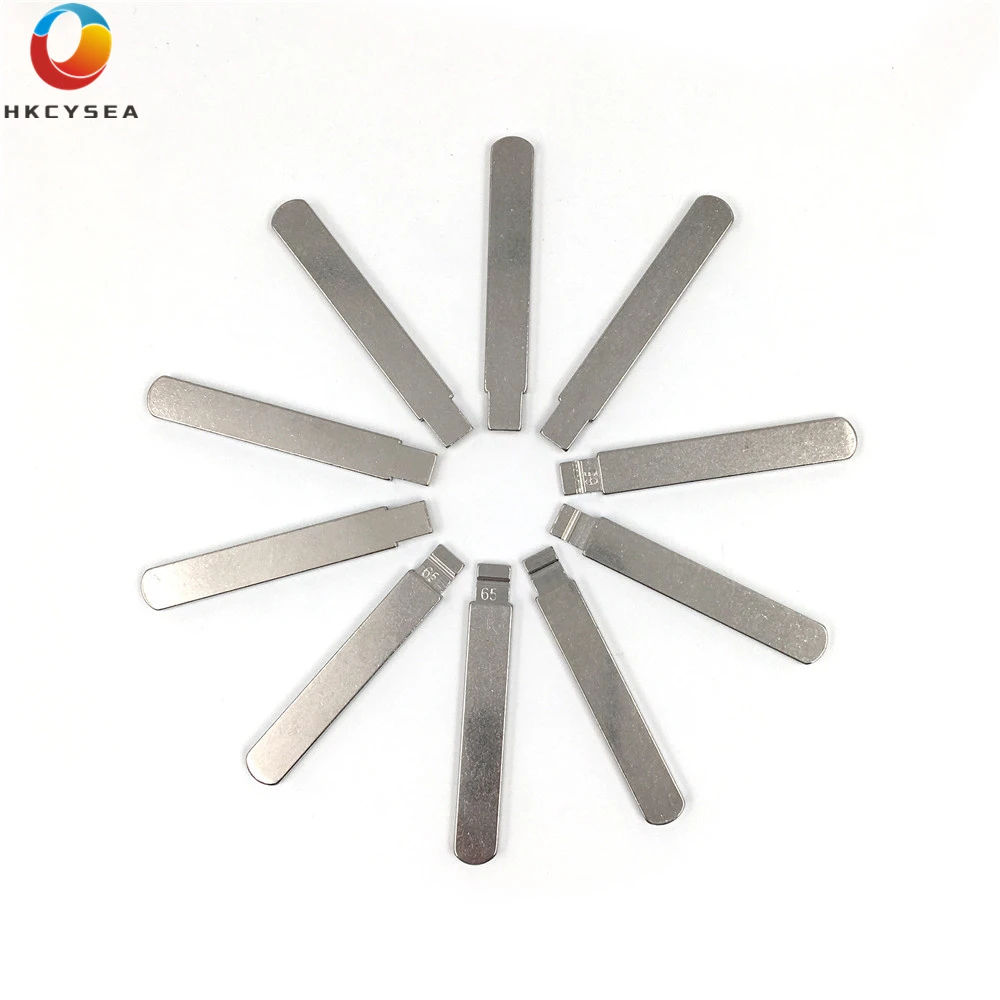 

HKCYSEA 10 pcs/lot Metal Blank Uncut Flip KD Remote Key Blade Type #65 NO. 65 Blade