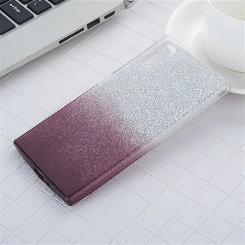 

HEMASOLY Case For Sony Xperia Z5 C5 XA1 Plus XA XA2 Ultra XZ Premium XZ1 Compact XZ2 Silicone Case Luxury Glitter Gradient Cover