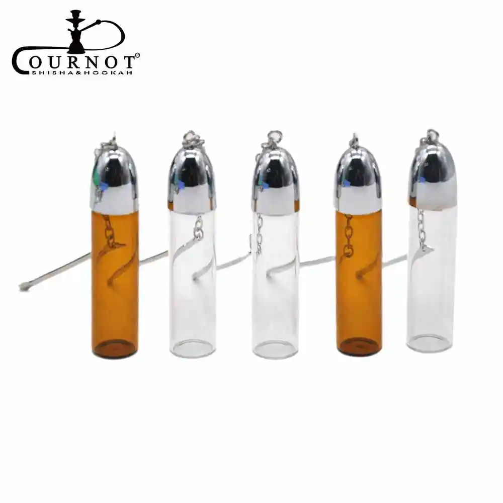 

2 pcs/Lot 36mm/57mm/72mm Glass Snuff Dispenser Bullet Rocket Snorter Snuff Snorter Sniff With Metal Scrapper Brown Clear Color