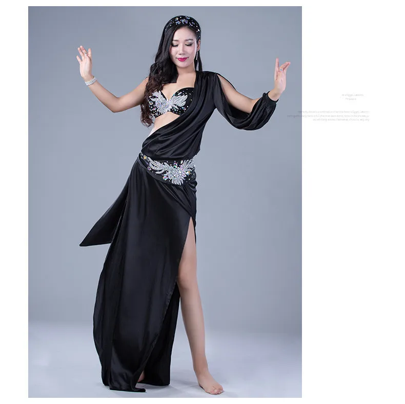 Корейский дизайн 5 шт. женский костюм для танца живота платье бюстгальтер халат повязка для волос пояс шарф нижнее белье ручной работы