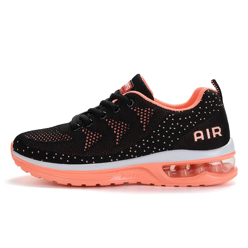 Новая женская обувь для бега на воздушной подушке, женские кроссовки сливы, Otr, спортивные беговые кроссовки, дышащие, Flyknit, прогулочные, Ayakkabi - Цвет: Pink Running shoes