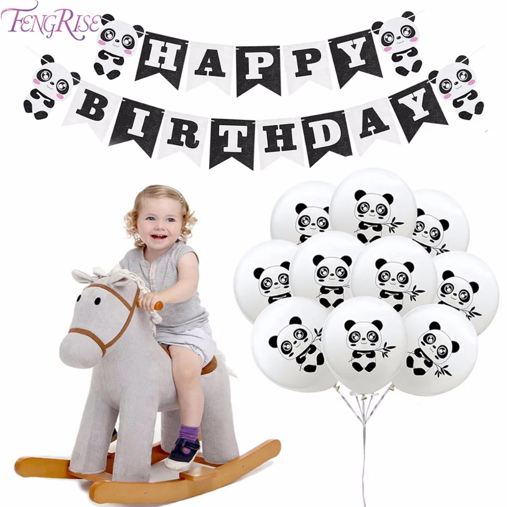 

FengRise Happy Birthday Panda Set I AM One Birthday Banner Panda Balloons for Kids Birthday Party Decoration Boy Girl Birthday