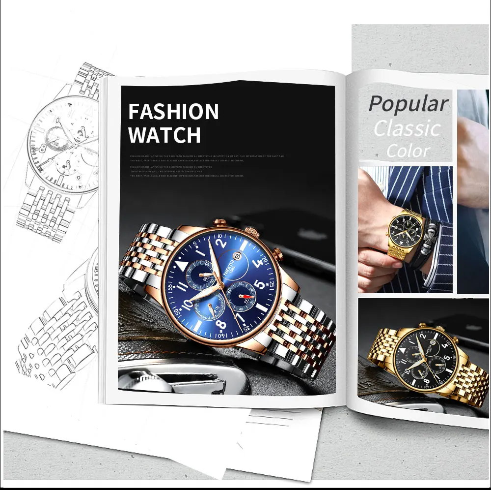 Rologios Masculinos NIBOSI Mens Watches Top Luxury Brand Mens Steel Bracelet Quartz Watch Analog Wristwatch Waterproof Saat (4)