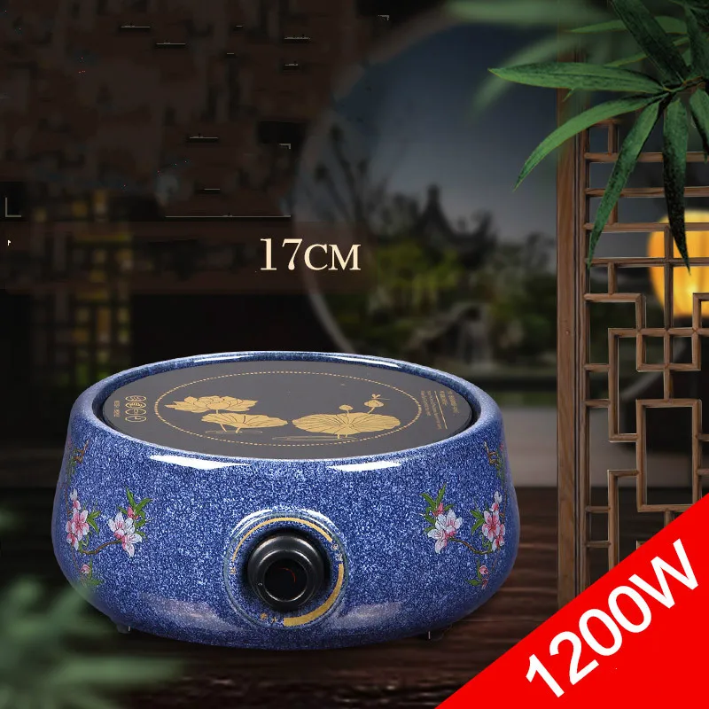 

Hot Plates Boil water hand ceramic furnace iron pot boiling tea bright heart blue white glaze electric furna NEW