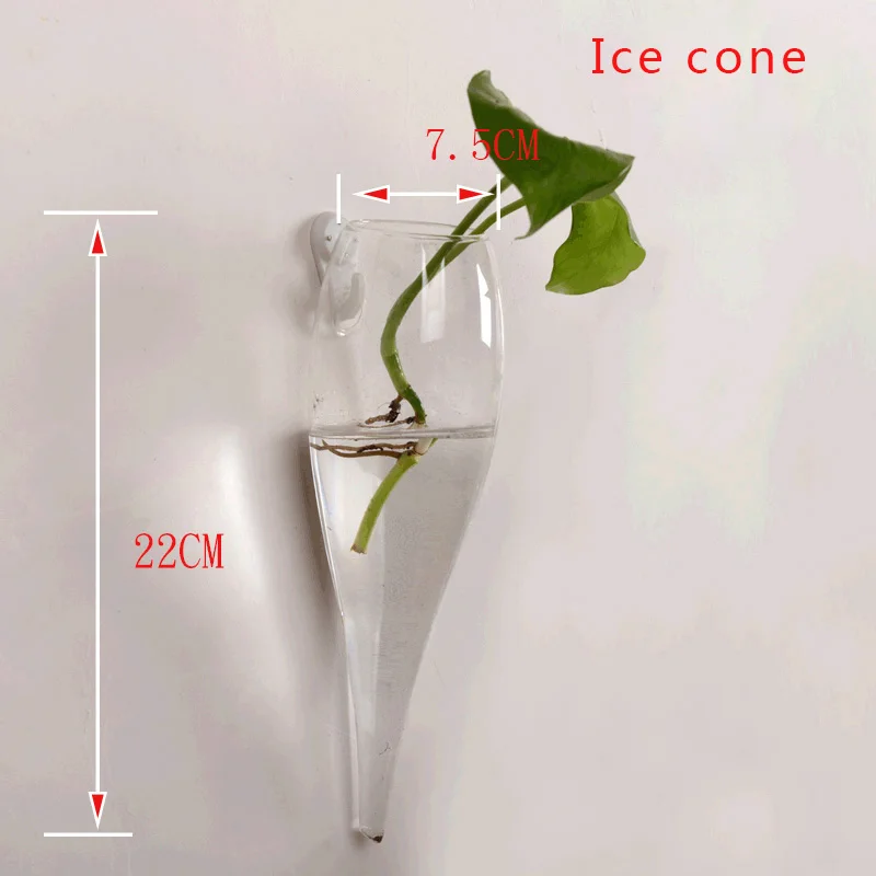 Eworld настенная стеклянная ваза для дома/офиса/свадебного декора продукция для питомцев - Цвет: Ice cone