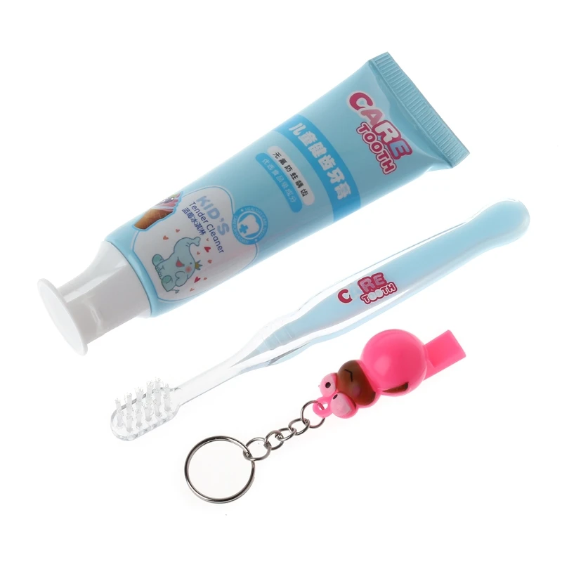 Online 1 Set Anak Buah Kesehatan Pasta Gigi Pemutih Gigi Sikat Gigi dengan Anak Hadiah W20