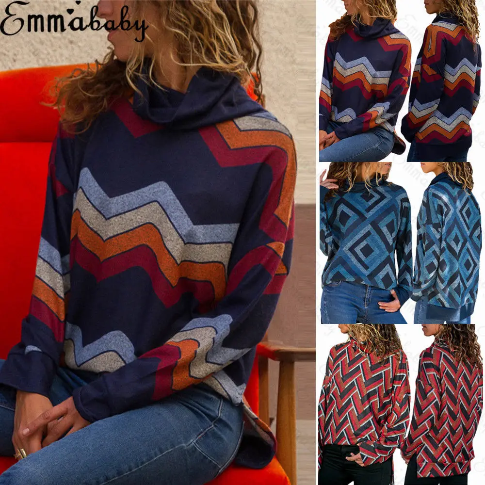 

Sexy Women Winter Turtle Neck Sweaters Baggy Tops Knitted Oversized Sweater Pullover Outfits S-XXL
