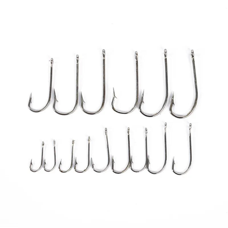 

100PCS/SET Perforated Hooks Sharpened Suicide Fishing Needle Hooks Barbs Tackle 10 Size All Size Is About 10pcs Highest Quality