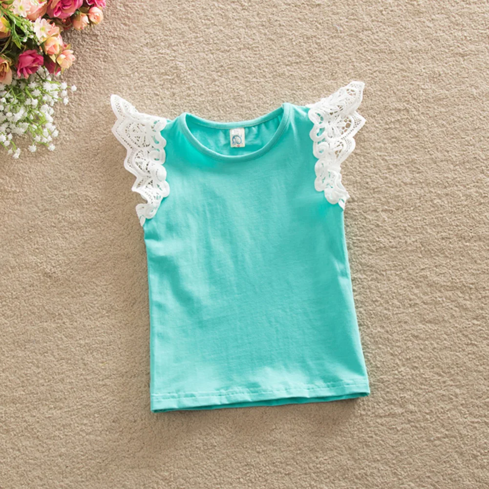 

Infant Kids Soft Cotton Baby Girls Princess Short Fly Sleeve Summer Hot Sale T-Shirt Tops Five Color