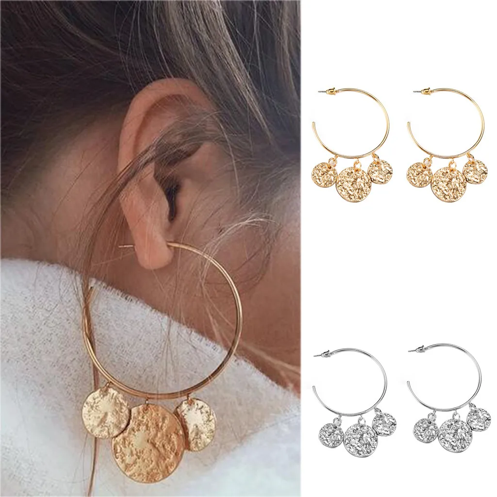 

Diomedes Women Fashion Simple Circle Earrings Metal Round Sequins Earrings Jewelry Jewelry Wholesale Apr19p30