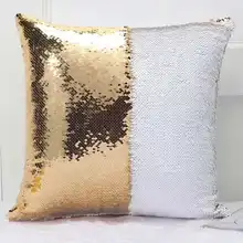 AOVOLL Cushion Covers 40X40cm Decorative Pillow Cases Mermaid Glitter Pillow With Sequin Decorative Cushions For Sofa