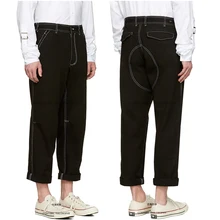 27-44 Мужская одежда GD стилист волос Мода подиума давления линии свободные белые края повседневные брюки плюс размер костюмы