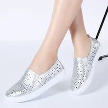 Summer women flats sneakers ballet flats oxfords shoes women slip on loafers white cutout comfort flat boat shoes
