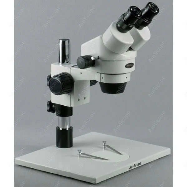 AmScope 쌍안 줌 스테레오 현미경 3.5X-90X(필라 스탠드+ 대형 베이스 포함)