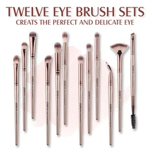 ZOREYA кисти для макияжа 12 шт. профессиональное смешивание кисточка для век для макияжа Набор косметический