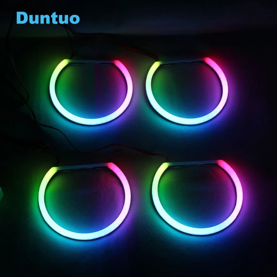 For BMW 3 5 7 Series E46 E39 E38 Colorful RGBW Cotton LED Angel Eyes  Revolving Dynamic Light Sequential Flowing with Turn Signal - AliExpress