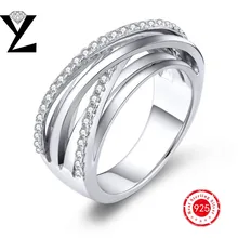De alta calidad de 925 anillo de plata esterlina micro pave clear cz diamond oro blanco plateado para las mujeres anillos de plata de ley-joyería