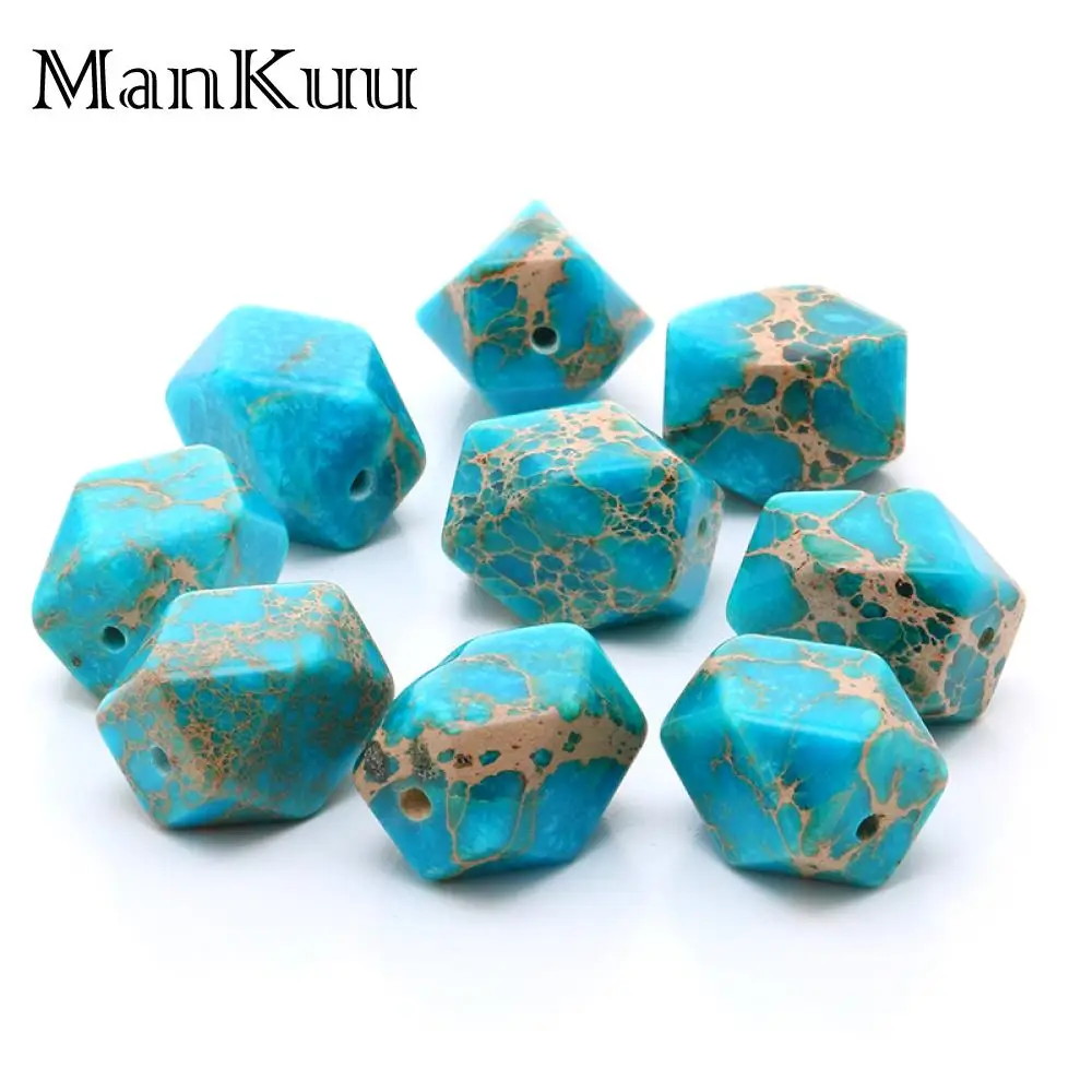 Mankuu Небесно-Голубой Jaspers бисер 12*16 мм неправильный ограненный природный камень бусины для изготовления ювелирных изделий 5 шт./лот бисер поставки