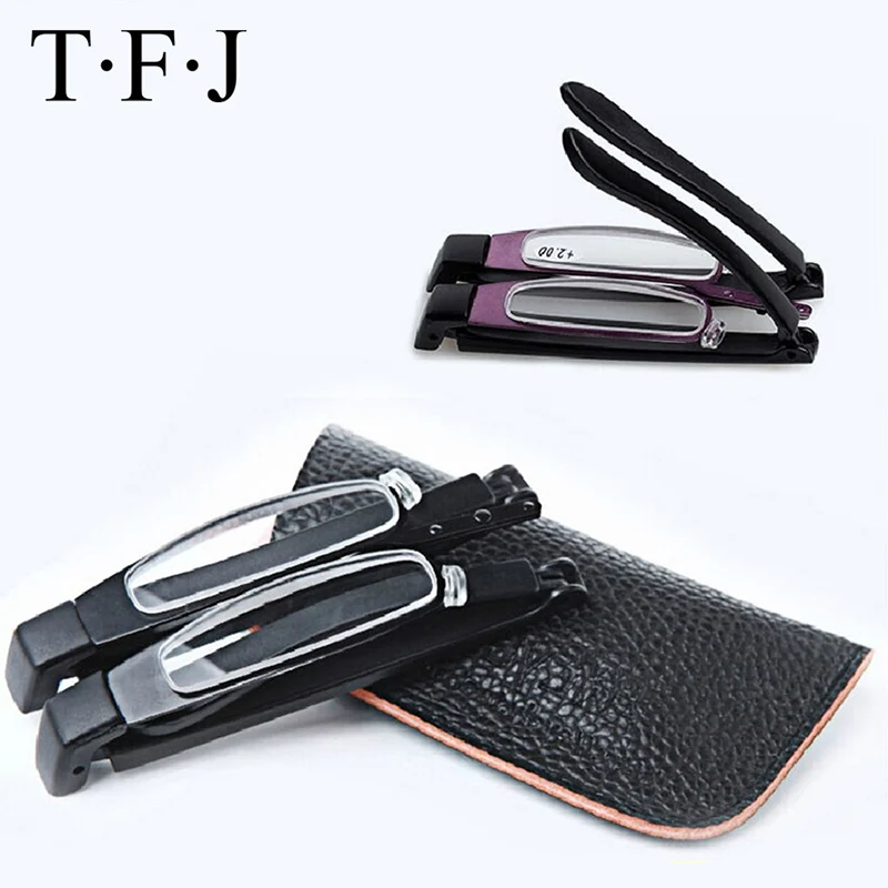 

Mini folding Reading Glasses Men Women Unbreakable Foldable Reading Eyeglasses Pocket Diopter Glasses Hyperopia Glasses Case