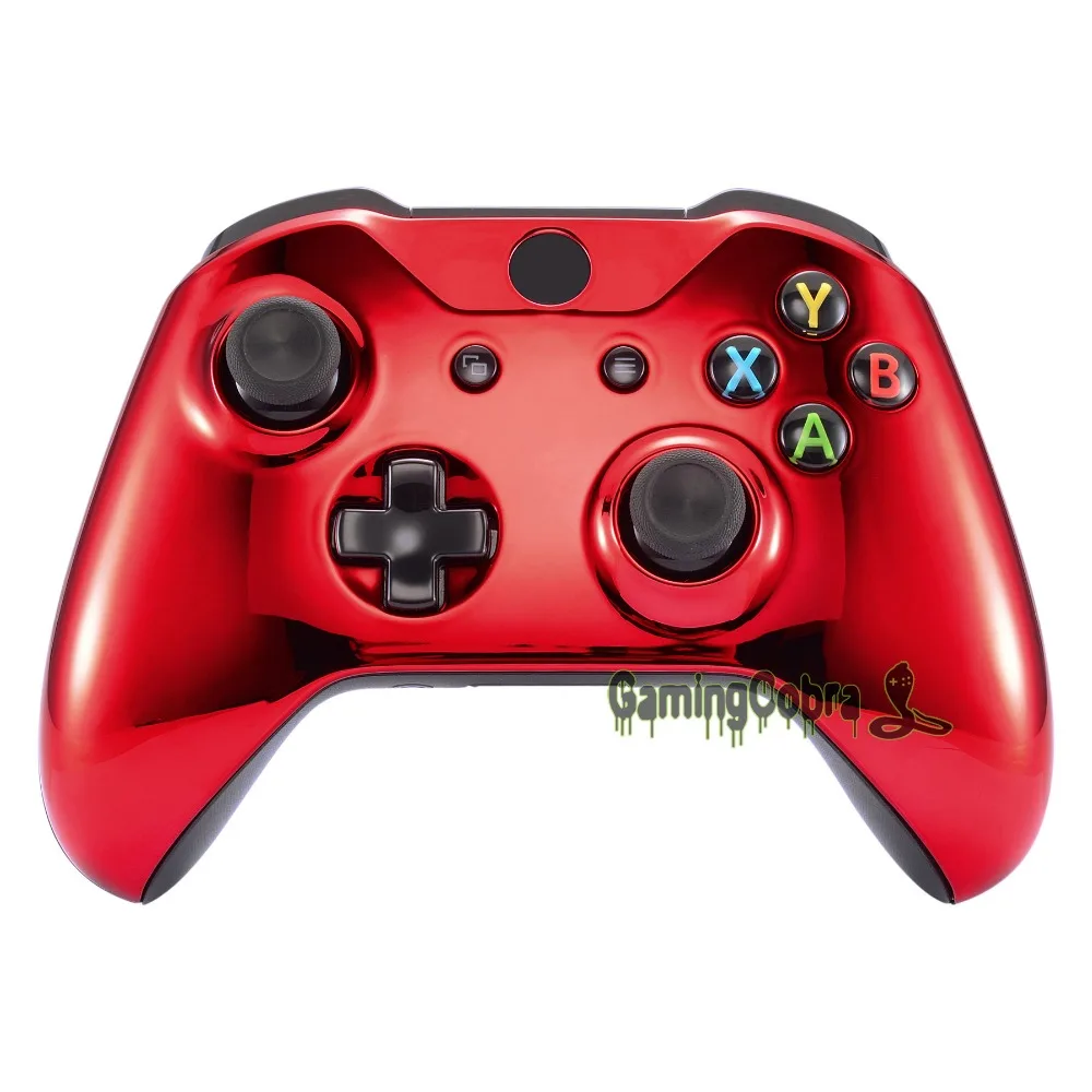 

eXtremeRate Chrome Red Edition Front Housing Shell Faceplate for Xbox One S & for Xbox One X Controller