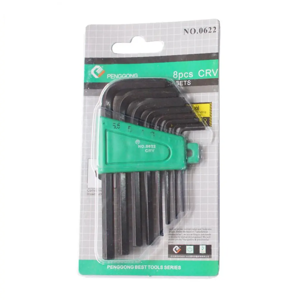 

0622-6150/8PCS Inner Hexagonal Wrench Suit Combination Screwdriver Single Flat Head Inner Hexagonal Metric System Wrench