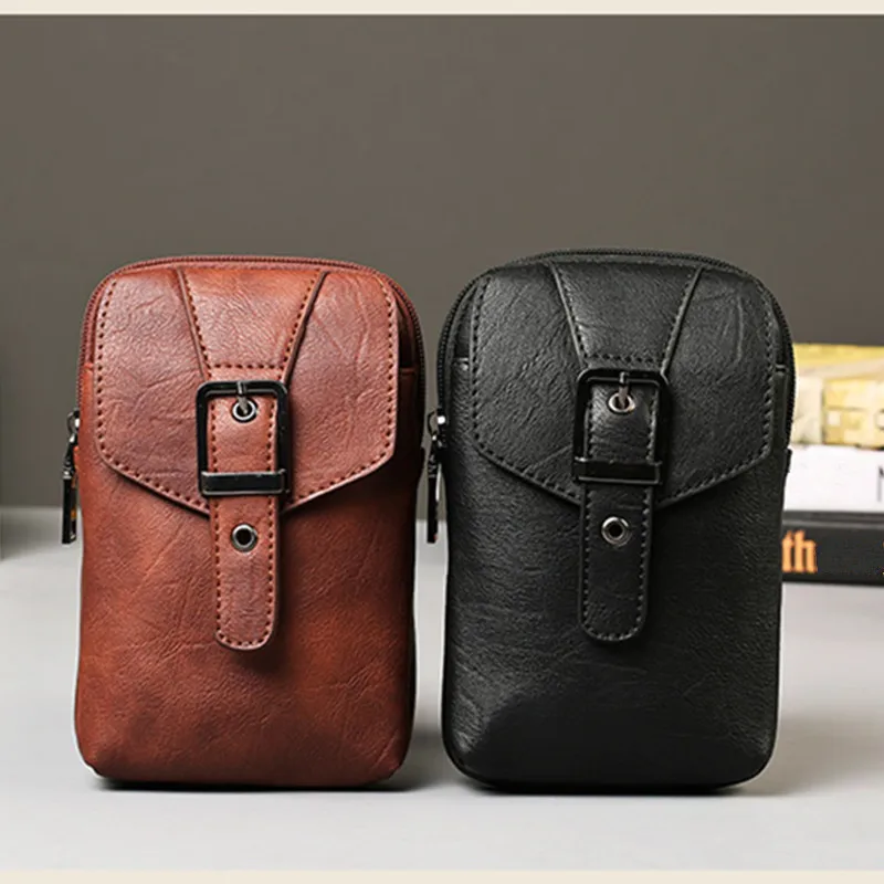 

Brown Black Waiter PU Waist Bag Waitress Holster Wallet Barber Hairdresser Bartender Tool Pouch for Cafe Bistro Catering Wear H6