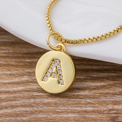 Sale Fashion Tiny Daint  Alphabet Pendants 26 Letters Necklace Gold Color for Women Girls Best Birthday Party Gift