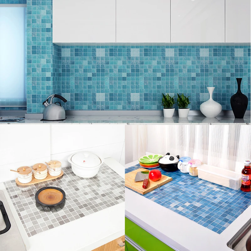 

700*400mm Tile Stickers Home Decor Kitchen Accessories Mosaic Self Adhesive Waterproof Oilproof High Temperature Resistant