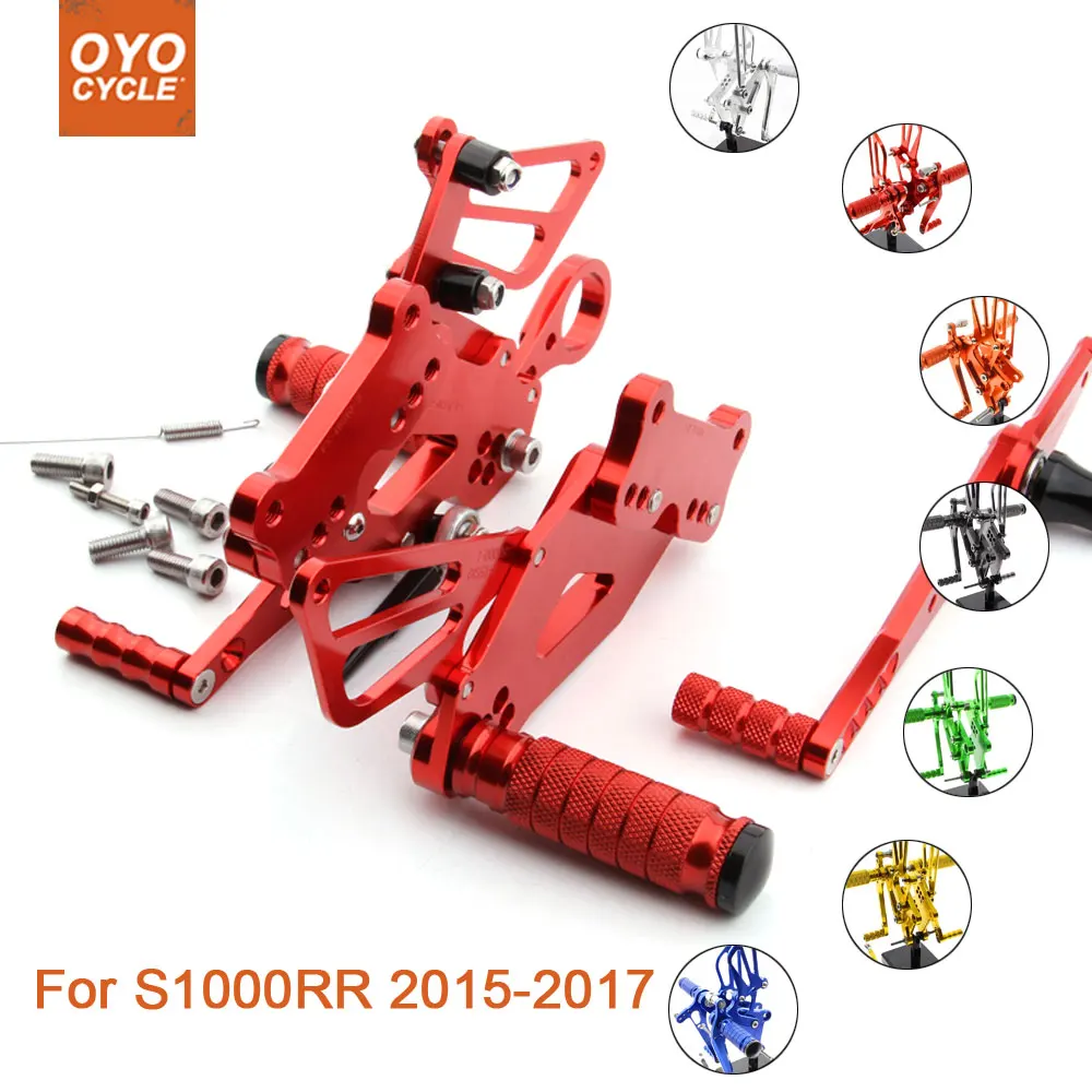 

For BMW S1000RR 2015 2016 2017 Motorcycle Rear Set Accessories CNC Adjustable Rearset Foot Pegs S1000RR 2015 Foot Rests