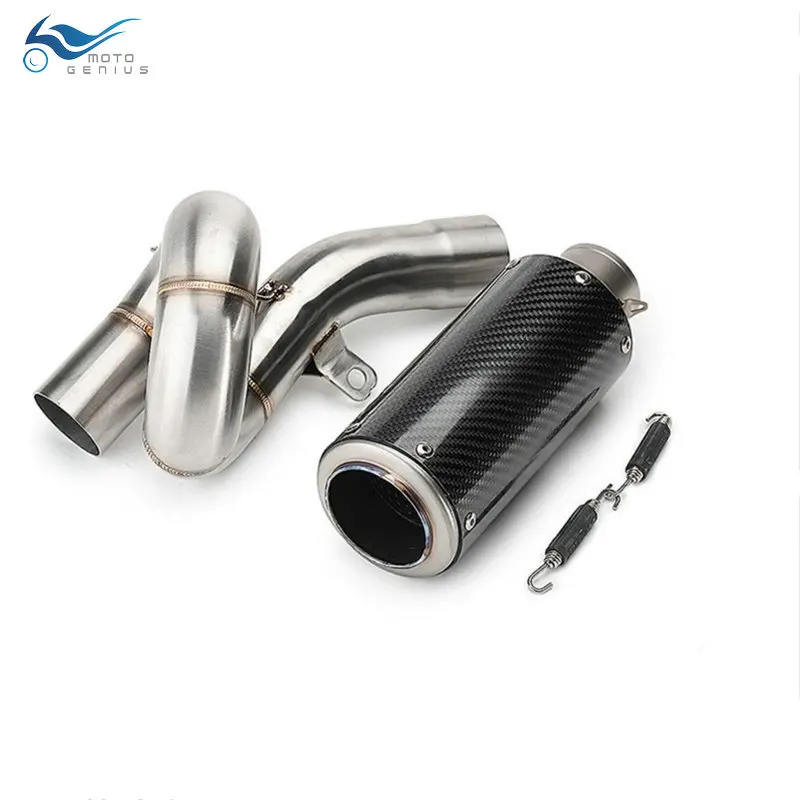ZX6R Link Pipe Carbon Fiber Motorcycle Exhaust Muffler Silencer Stainless Steel Exhaust System For Kawasaki 636