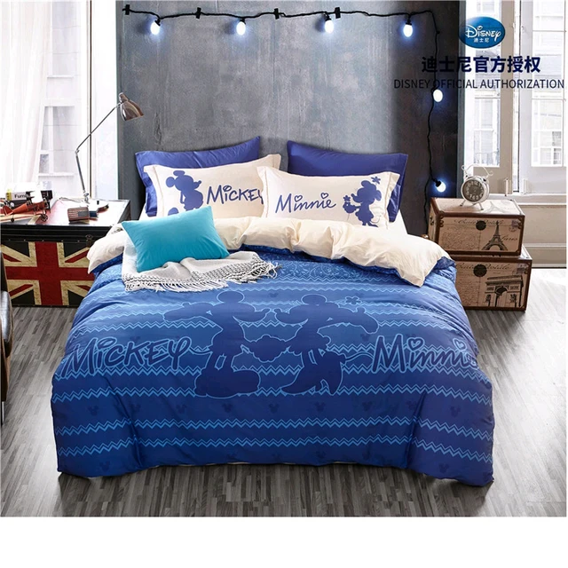 Mickey Mouse And Minnie Royal Blue Bedding Sets S Children Mickey Mouse And Minnie Royal Blue Bedding Sets S Children Bedroom Decor 100 Cotton Bedsheet Duvet Cover Set 3 4pcs