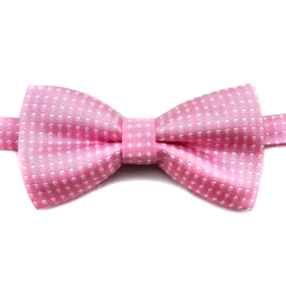 fashion Children Formal Cotton Bow Tie Kid Classical Dot Bowties Colorful Butterfly Wedding Party Pet Bowtie Tuxedo Ties - Цвет: pink