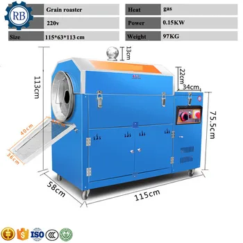 

high efficiency roasting machine groundnut roaster sunflower seed sesame almond roasting machine for wholesale price