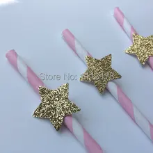 Бумажные соломинки с золотыми звездами свадьба, помолвка, день рождения, детский душ, соломинки для чайной вечеринки