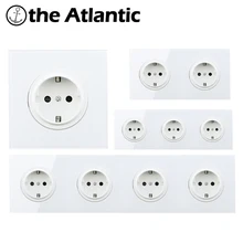 Хрустальный стеклянный разъем EU/DE/RU 16А розетка хрустальный стеклянный переключатель настенная розетка закаленное стекло панель 110-250 В настенная розетка