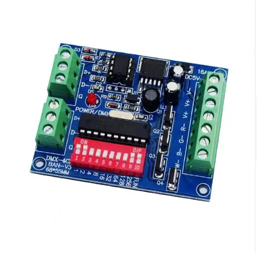 Оптовая продажа DC5V-24V 4CH 4-канальный RGBW простой dmx512 DMX декодер диммер контроллер