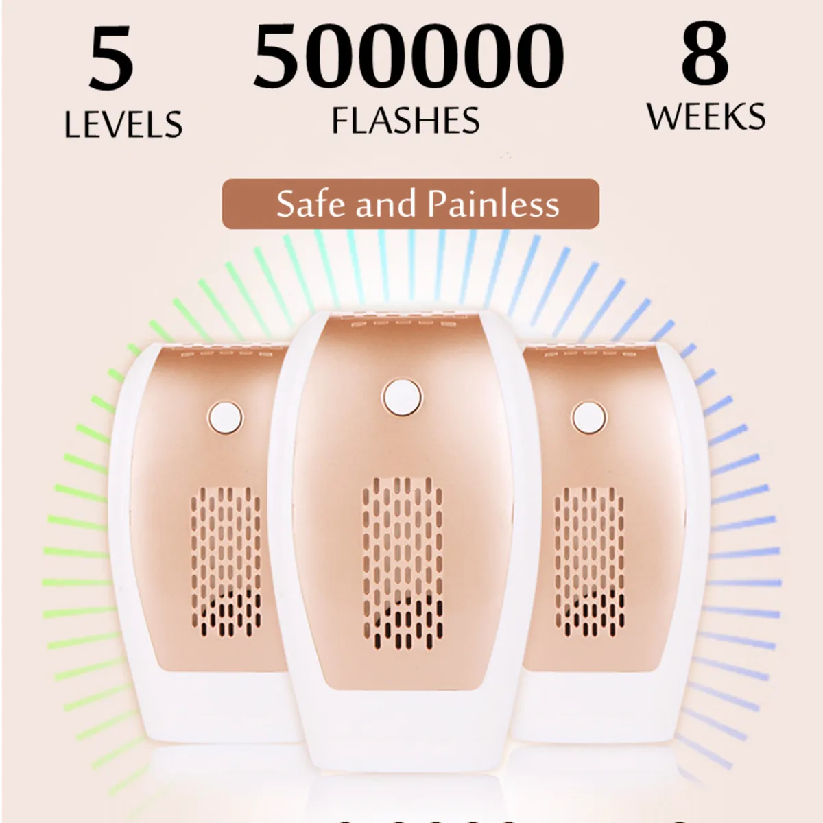

500000 Flashes Painless Five Adjustable Laser IPL Epillator Hair Remover Lip Armpit Body Bikini Removal US/EU Plug Safe 110~240V