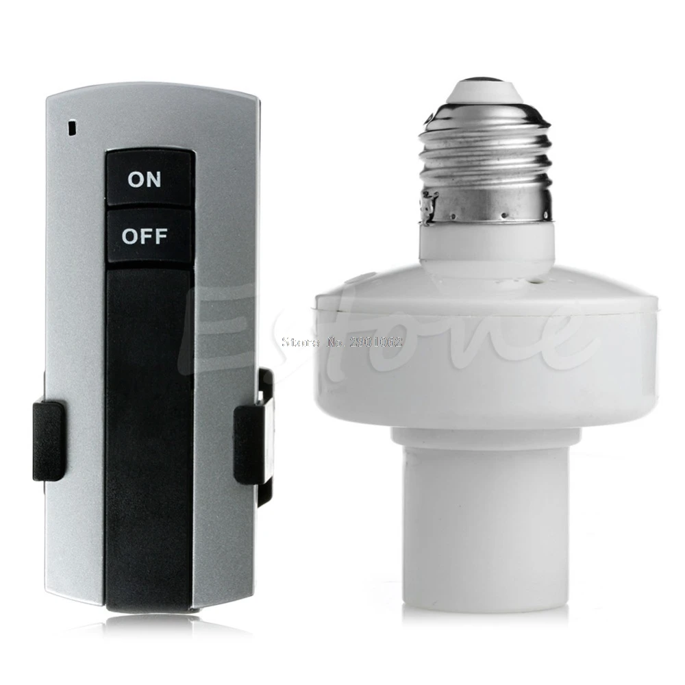 

1Set E27 Screw Wireless Remote Control Light Lamp Bulb Holder Cap Socket Switch Nice Gifts -B119