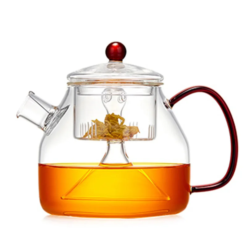 900ML large capacity glass steamed teapot thicker resistant glass